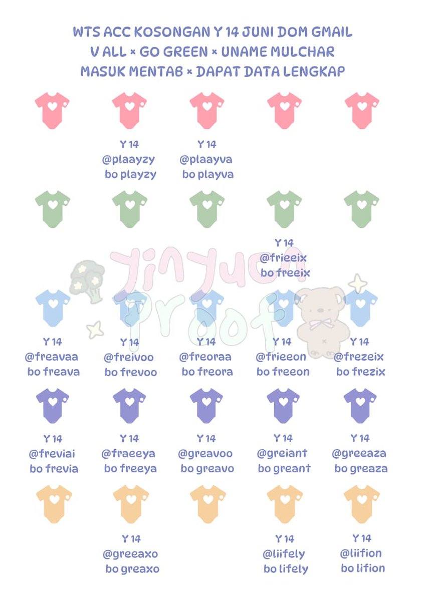 sawucer's tweet image. wts acc kosongan y 14 dom gmail

° v all no mastip, no luar
° go green
° uname mulchar
° masuk mentab
° siap subs cenblue
° dapat data lengkap

9k/ea

#zonauang