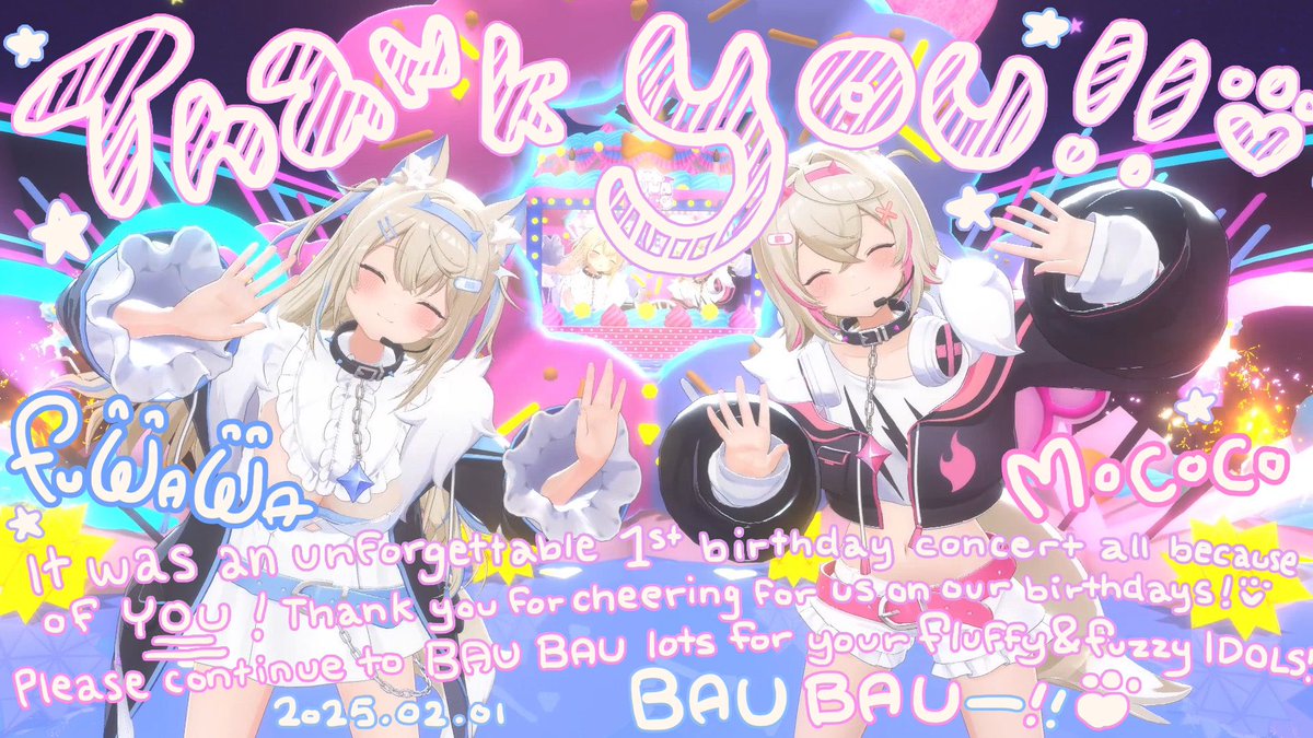 fuwamoco_en's tweet image. ✨＼𝗕𝗔𝗨 𝗕𝗔𝗨 𝗕𝗜𝗥𝗧𝗛𝗗𝗔𝗬ー！！／✨

Our future is bright with you by our sides!! Let’s continue on this journey together!! BAU BAUー！！🐾🩵🩷

#FWMCbday25