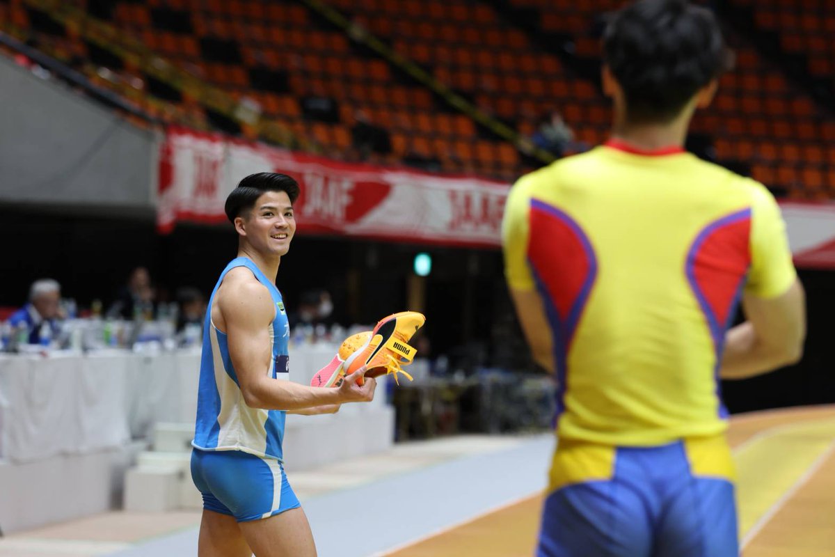 Getsuriku's tweet image. #日本選手権室内
男子走幅跳
津波響樹（大塚製薬）
7m98で連覇🥇！
5回目に伊藤陸（スズキ）を逆転！
