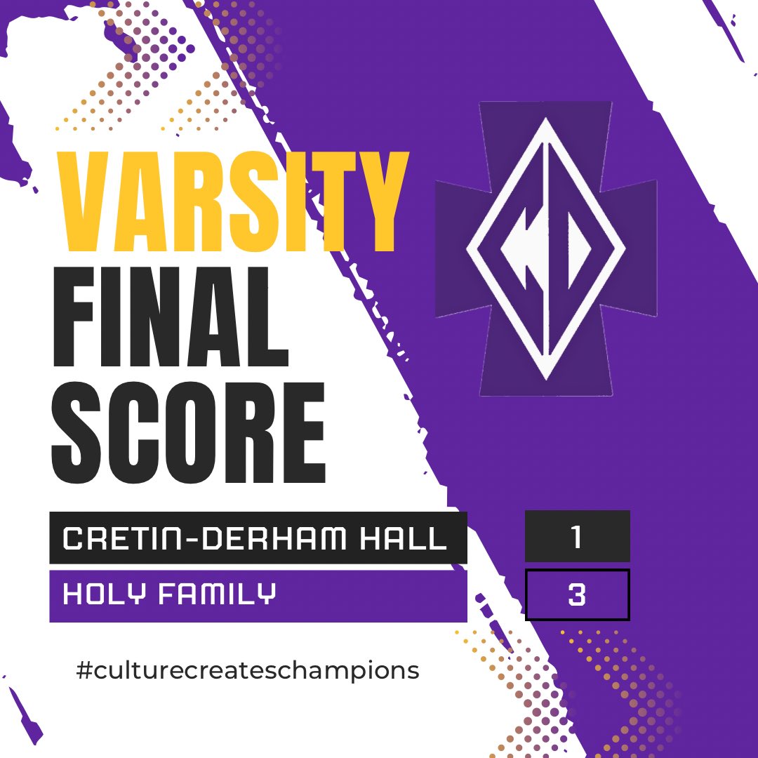 🏒 Scoring Summary🏒 

Live Like Mick night. 

After the ceremonial puck drop, the battle between #6 Holy Family and #15 Cretin-Derham Hall began, and did not disappoint! 

The Raiders finish the regular season with a 14-8-3 record. 

🚨 #13 A. Broz (#8 S. Hadac)
