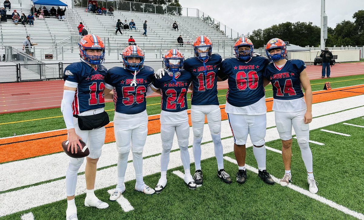 Santa Teresa Saints Football (@stbuiltfootball) on Twitter photo Wonderful night for the S.T.BUILT seniors. South All-Stars took home the W.
Final score South 22 North 6
<a href="/B_gaches/">Brenton Gaches</a> <a href="/Casey_Carr06/">Casey Carr AKA COWBOY KICKER</a> <a href="/isaiahriveraa02/">Isaiah Rivera</a> <a href="/MaxSula28/">Maximus Sula</a> <a href="/DorianPerkins_/">Dorian Perkins</a> <a href="/CoachPapin/">Coach Papin</a> <a href="/KnowsMunoz/">Noah Muñoz</a> <a href="/Coach_Bhatti/">Ali Bhatti</a> <a href="/STRAPSATHLETICS/">STRAPS ATHLETES</a> Wonderful night for the S.T.BUILT seniors. South All-Stars took home the W.
Final score South 22 North 6
<a href="/B_gaches/">Brenton Gaches</a> <a href="/Casey_Carr06/">Casey Carr AKA COWBOY KICKER</a> <a href="/isaiahriveraa02/">Isaiah Rivera</a> <a href="/MaxSula28/">Maximus Sula</a> <a href="/DorianPerkins_/">Dorian Perkins</a> <a href="/CoachPapin/">Coach Papin</a> <a href="/KnowsMunoz/">Noah Muñoz</a> <a href="/Coach_Bhatti/">Ali Bhatti</a> <a href="/STRAPSATHLETICS/">STRAPS ATHLETES</a>