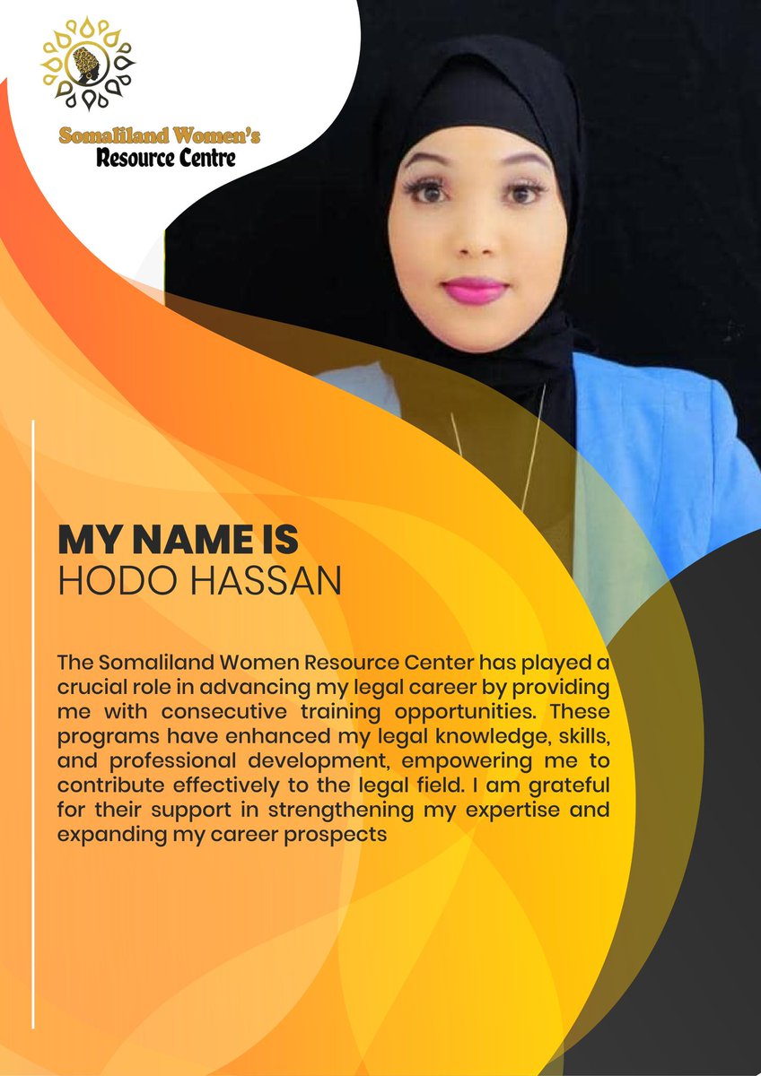 Meet Our Alumna: Hodo Hassan
Hodo Hassan, a graduate of our legal training program, now interns with the Somaliland Women Lawyers Association, contributing meaningfully to the legal field. We are proud of her achievements👏