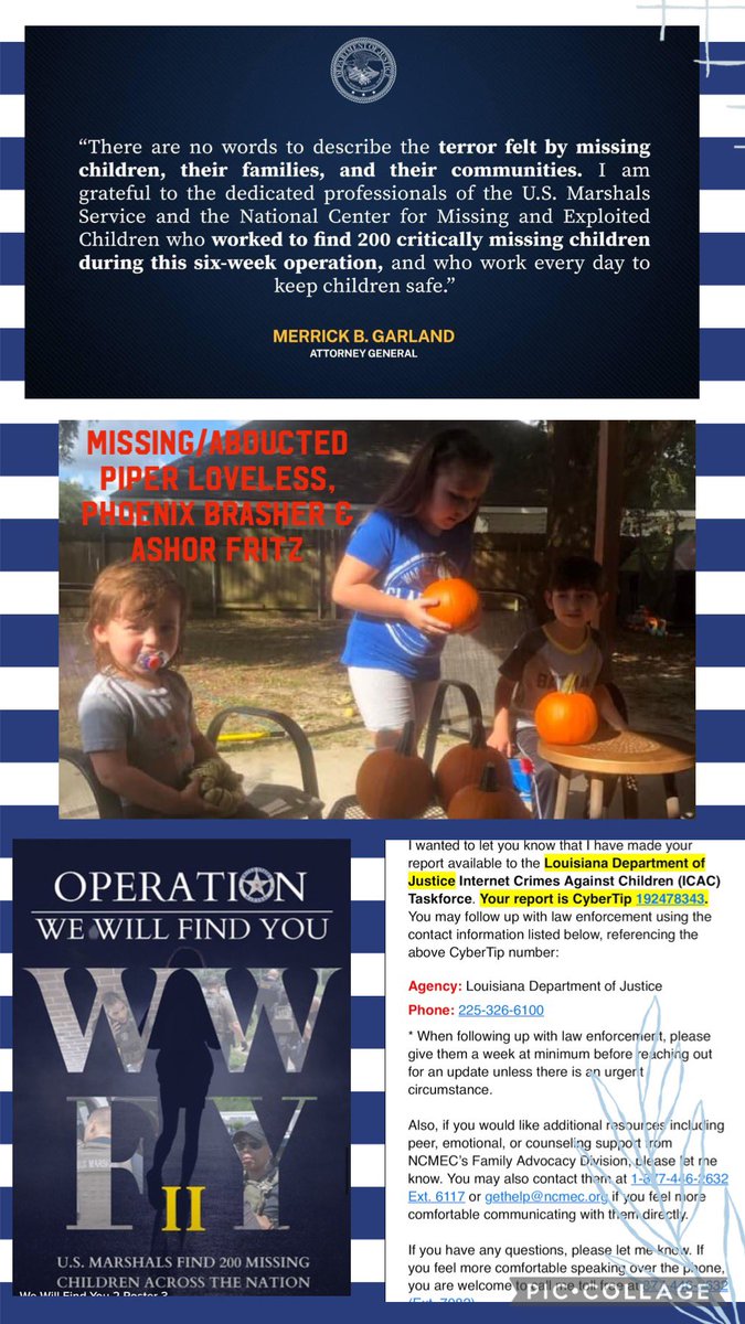 JaciLoveless's tweet image. STOP IGNORING THE CRISIS! Bring the children home!!!! END THE CHILD TRAFFICKING! @AGLizMurrill @LAGovJeffLandry @GOPoversight @DonaldJTrumpJr @LouisianaDCFS @RepClayHiggins @PamBondi @Kash_Patel @USAttorneys @JusticeOIG @DOJCrimDiv @CivilRights 🚨🚨🚨🚨🚨🚨🚨🚨🚨🚨🚨🚨🚨
SAVE…