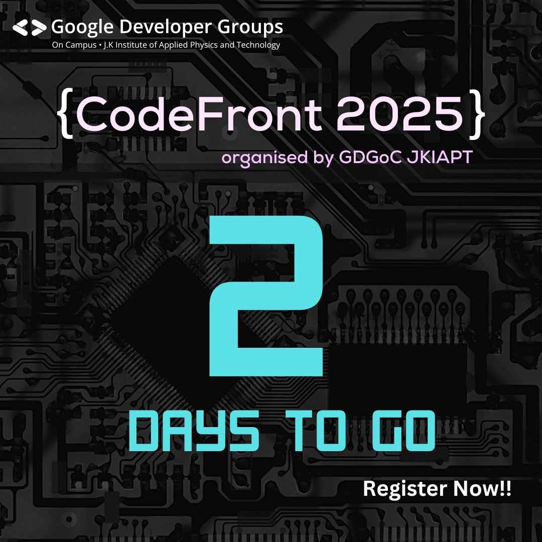 gdgoc_jkiapt's tweet image. 🚀 Only 2 Days to Go! 🚀
📅 Join us for an incredible week-long technical journey.
👉 Register Now: forms.gle/ekTSPrCH8NWoq8…
Visit our website to know more: codefront.tech
#CodeFront2025 #techevent #codingcontest #CTFChallenge #hackathon #gdgocjkiapt