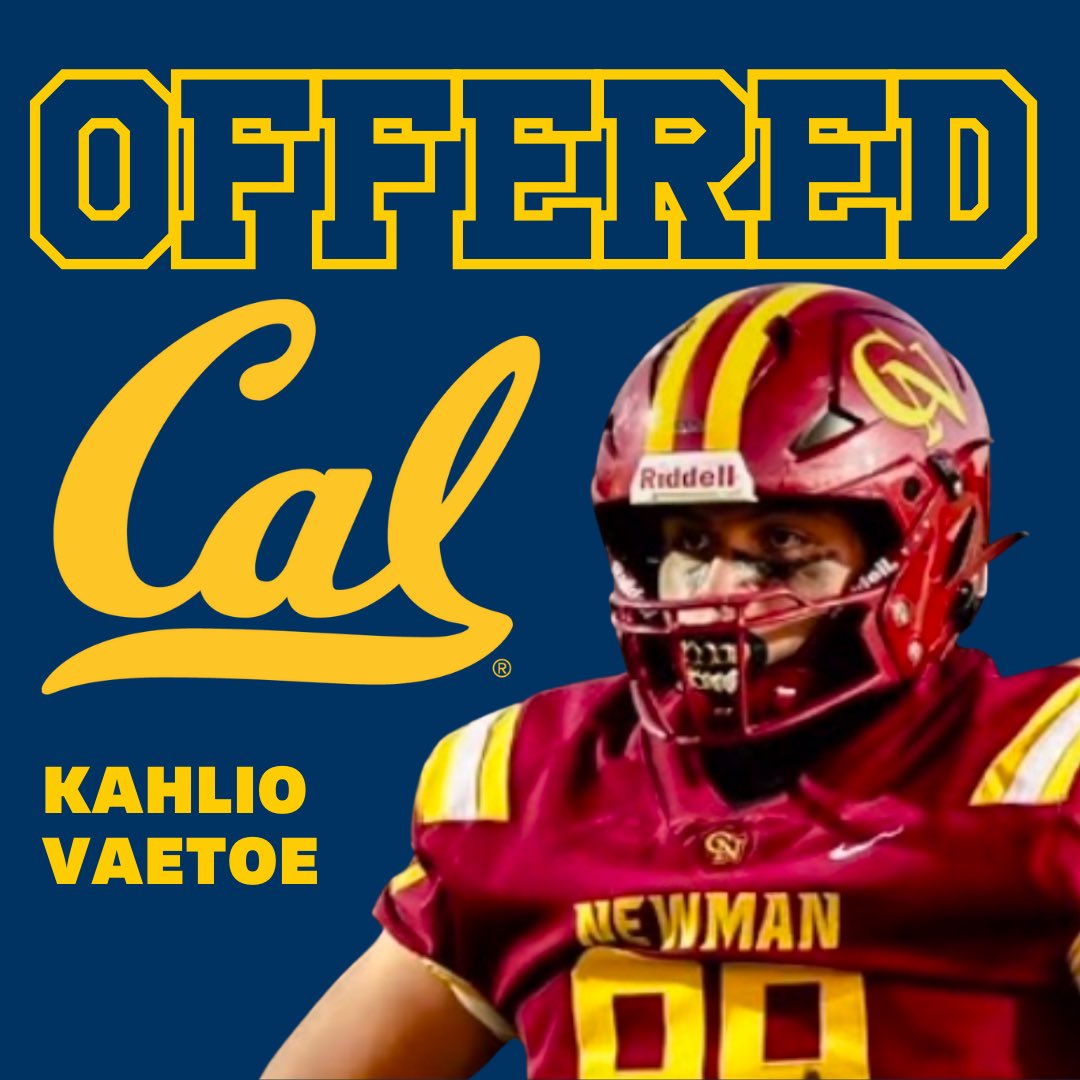 Kahlio Vaetoe (@kahlioavaetoe) on Twitter photo Blessed to receive an offer from the University of California, Berkeley. Thank you for hosting me and my family today. Thank God for these blessings, may I continue to make my family, coaches and teammates proud of what the future holds <a href="/browning_coach/">Andrew Browning</a> <a href="/CalAthletics/">Cal Athletics</a> <a href="/CalFootball/">Cal Football</a> Blessed to receive an offer from the University of California, Berkeley. Thank you for hosting me and my family today. Thank God for these blessings, may I continue to make my family, coaches and teammates proud of what the future holds <a href="/browning_coach/">Andrew Browning</a> <a href="/CalAthletics/">Cal Athletics</a> <a href="/CalFootball/">Cal Football</a>