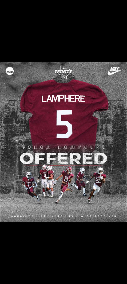 Dylan Lamphere (@dylan_dml3) on Twitter photo After a great conversation with <a href="/JerhemeUrban83/">Jerheme Urban</a> I am grateful to receive an offer from <a href="/TUFootballTX/">Trinity University Football</a> #AGTG <a href="/SkysTheLimitWR/">Margin Hooks</a> <a href="/TXPrivateFBGuy/">Texas Private School Football</a> <a href="/TXTopTalent/">TX TOP TALENT</a> <a href="/ColeWorth9/">Cole Worthington</a> <a href="/Chasen__Blevins/">Chasen “Popeye” Blevins</a> <a href="/_coachmattox/">Aaron Mattox</a> <a href="/CoachB_Smoove/">B_Smoove5</a> After a great conversation with <a href="/JerhemeUrban83/">Jerheme Urban</a> I am grateful to receive an offer from <a href="/TUFootballTX/">Trinity University Football</a> #AGTG <a href="/SkysTheLimitWR/">Margin Hooks</a> <a href="/TXPrivateFBGuy/">Texas Private School Football</a> <a href="/TXTopTalent/">TX TOP TALENT</a> <a href="/ColeWorth9/">Cole Worthington</a> <a href="/Chasen__Blevins/">Chasen “Popeye” Blevins</a> <a href="/_coachmattox/">Aaron Mattox</a> <a href="/CoachB_Smoove/">B_Smoove5</a>