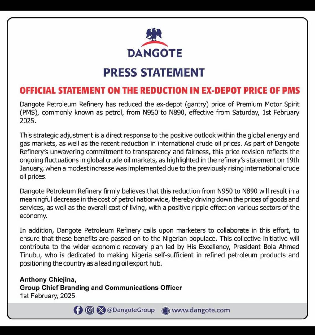 Ikembajust's tweet photo. We still hope for further reduction when more national refineries come alive and produce more.
The game is to break the monopoly...
Dangote Refinery Crashes Petrol Price
https://t.co/l9Di7t4YID
#VirtualReporters https://t.co/MRggUwc3el
