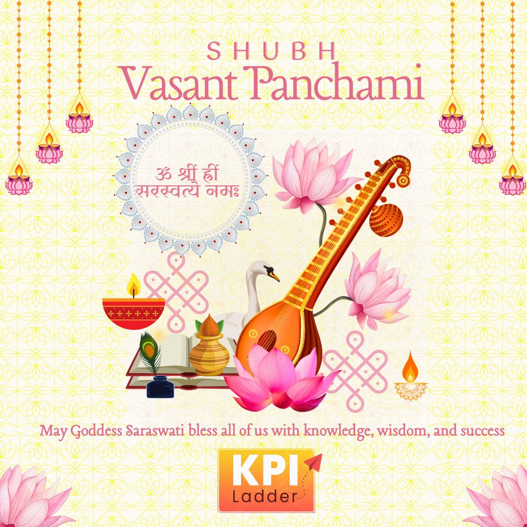 ConsultKPI's tweet photo. May Goddess Saraswati bless us with wisdom, knowledge, and success! Wishing you a bright and joyful Vasant Panchami filled with the colors of spring and new beginnings.  #BasantPanchami #saraswatipuja2025 https://t.co/E4x1KITkqN