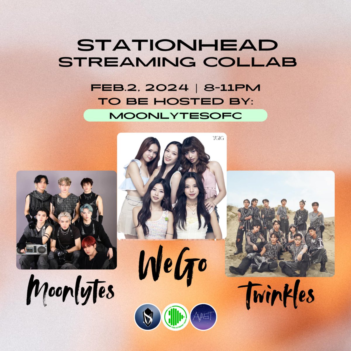 Ready to blast our Stationhead Streaming Collab tonight? We will be playing your faves!

We gotchu, Moonlytes, We Go and Twinkles! Join us from 8:00 to 11:00pm tonight at stationhead.com/moonlytesofc .

<a href="/eclypse_ph/">-</a> #ECLYPSE
#YGIG #ASTER