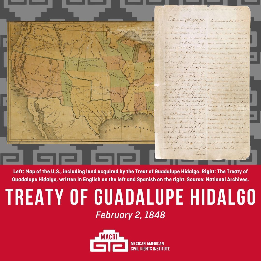 #OTD in 1848, the Treaty of Guadalupe Hidalgo was signed in Mexico, an event that changed the destinies of many thousands and transferred over 500,000 square miles of land from Mexico to the U.S. The impact of the Treaty can still be felt today.