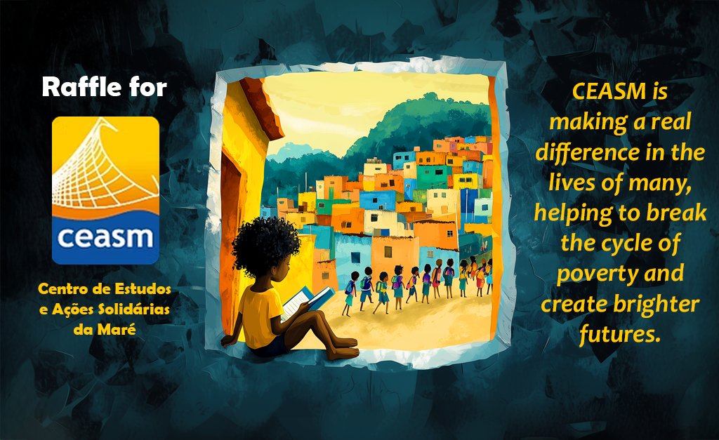 🚨 RAFFLE DAY IS HERE! 🚨

🎟️ 1 Ticket = 1 Shot at Books &amp; More

💰 All proceeds go to CEASM, an incredible organization transforming lives in Rio’s Maré favela.

✨ Two Ways to Win:
🔶 Golden Ticket – Instant wins! 
🔹 General Ticket – 1 in 6 chance to win!

💯 EVERY ADA goes to