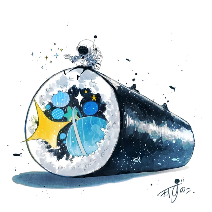 今年は星南星を向いて#イラスト #節分 