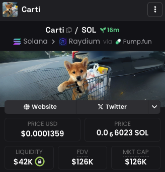 Dex updated, more socials coming. 

Send $CARTI to the moon 🌙

GsavCtL3v8XHeMfT2PvdxVEWbAzt1JAzpUg7ku3Cpump