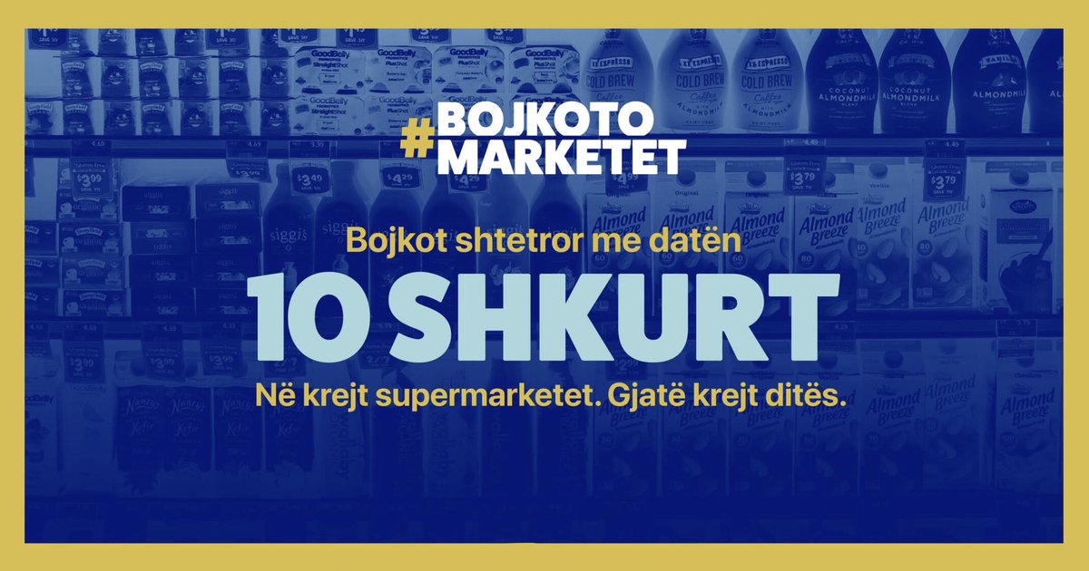On the 10th of February, all markets will be boycotted in Kosovo, following boycott’s all over the Balkans due to the high and unfair prices.

#BojkotoMarketet