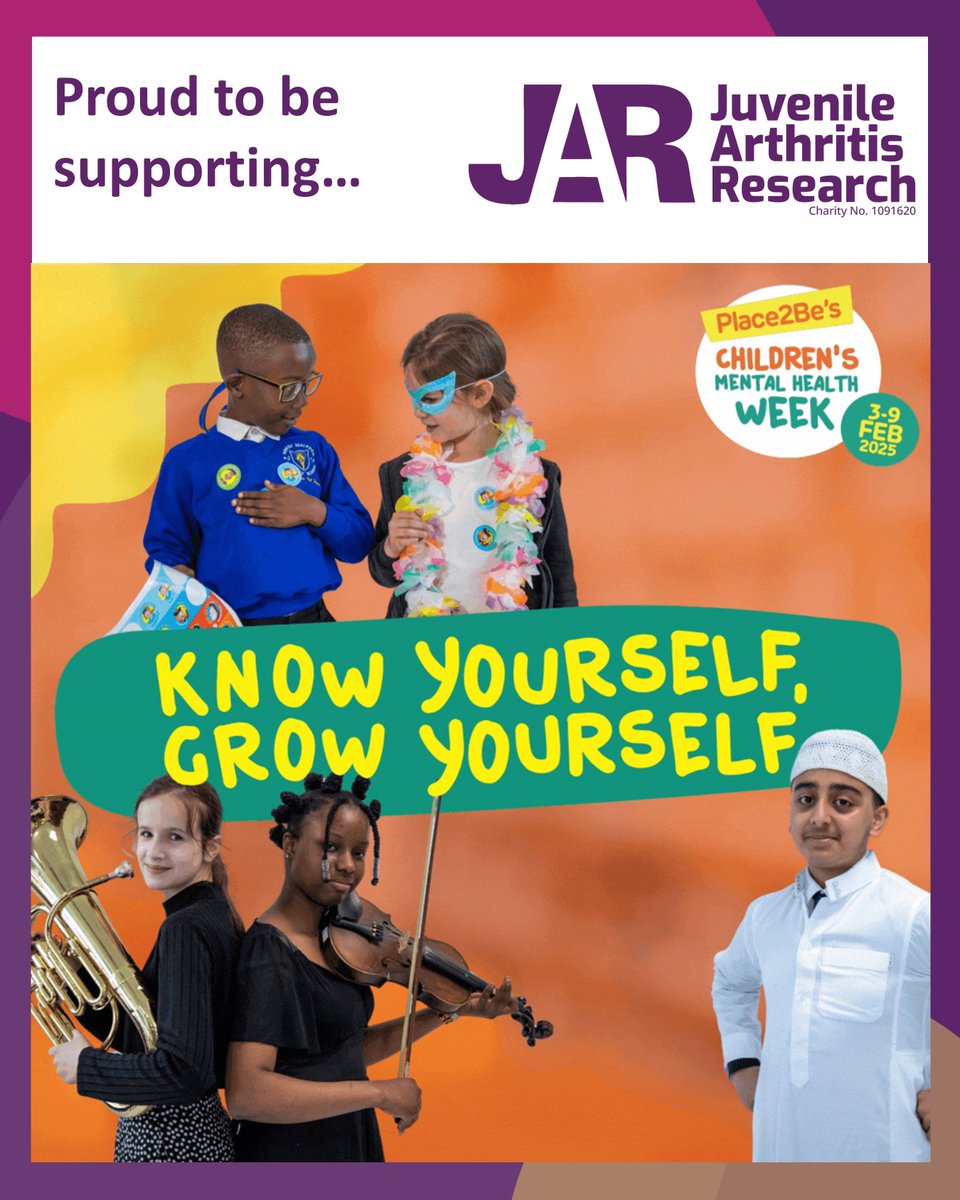 This coming week (3rd - 9th February) is #ChildrensMentalHealthWeek. We're proud to support this important initiative as research has shown that those with a rheumatic condition are more likely to experience mental health challenges. 

<a href="/Place2Be/">Place2Be</a> #CMHW #CMHW2025