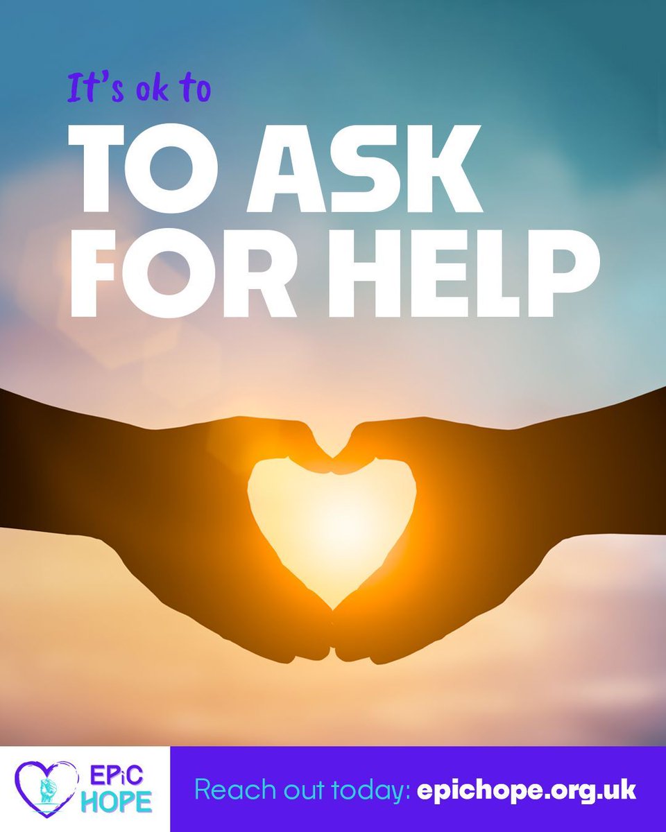 EPiCHOPEUK's tweet image. 💜 It’s OK to ask for help 💜 

You don’t have to face life’s hardest moments alone. Asking for help is a sign of strength, and we’re ready to listen with compassion and understanding. 

Find your safe space: buff.ly/3UHlYu0 
 
#EPiCHope #ItsOkToAskForHelp #YouAreNotAlone