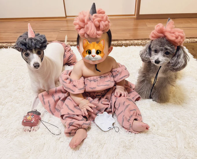 今年の節分は小鬼のトリオが攻め込んできました。こんなん勝てる訳がない。 