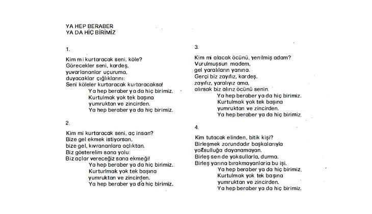 “Kurtuluş yok tek başına ya hep beraber ya hiç birimiz.” sözü kimin?

❌ Slogan, DHKP-C terör örgütüne ait.

✅ Slogan, Bertolt Brecht’e ait. Bu slogan Nazilere karşı kullanıldığı gibi dünyanın çeşitli coğrafyalarında farklı otoriter rejimlere karşı da kullanılmıştır.