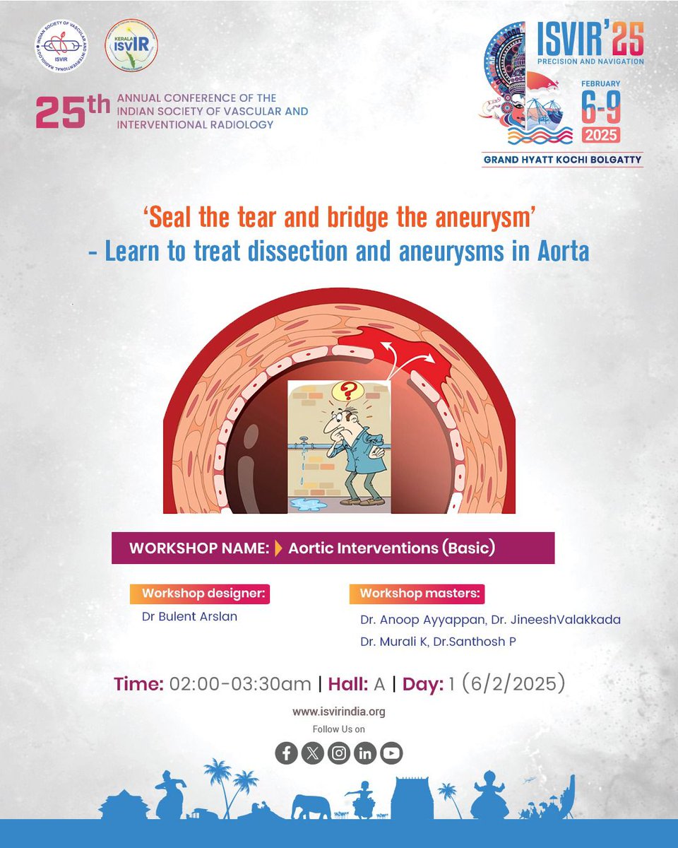 Repair. Protect. Restore.
Master the basics of Aortic Interventions—treating dissections and aneurysms—at ISVIR 25.

Visit our website to know more :  isvirindia.org/ISVIR2025

#ISVIR25 #AorticInterventions #VascularHealth