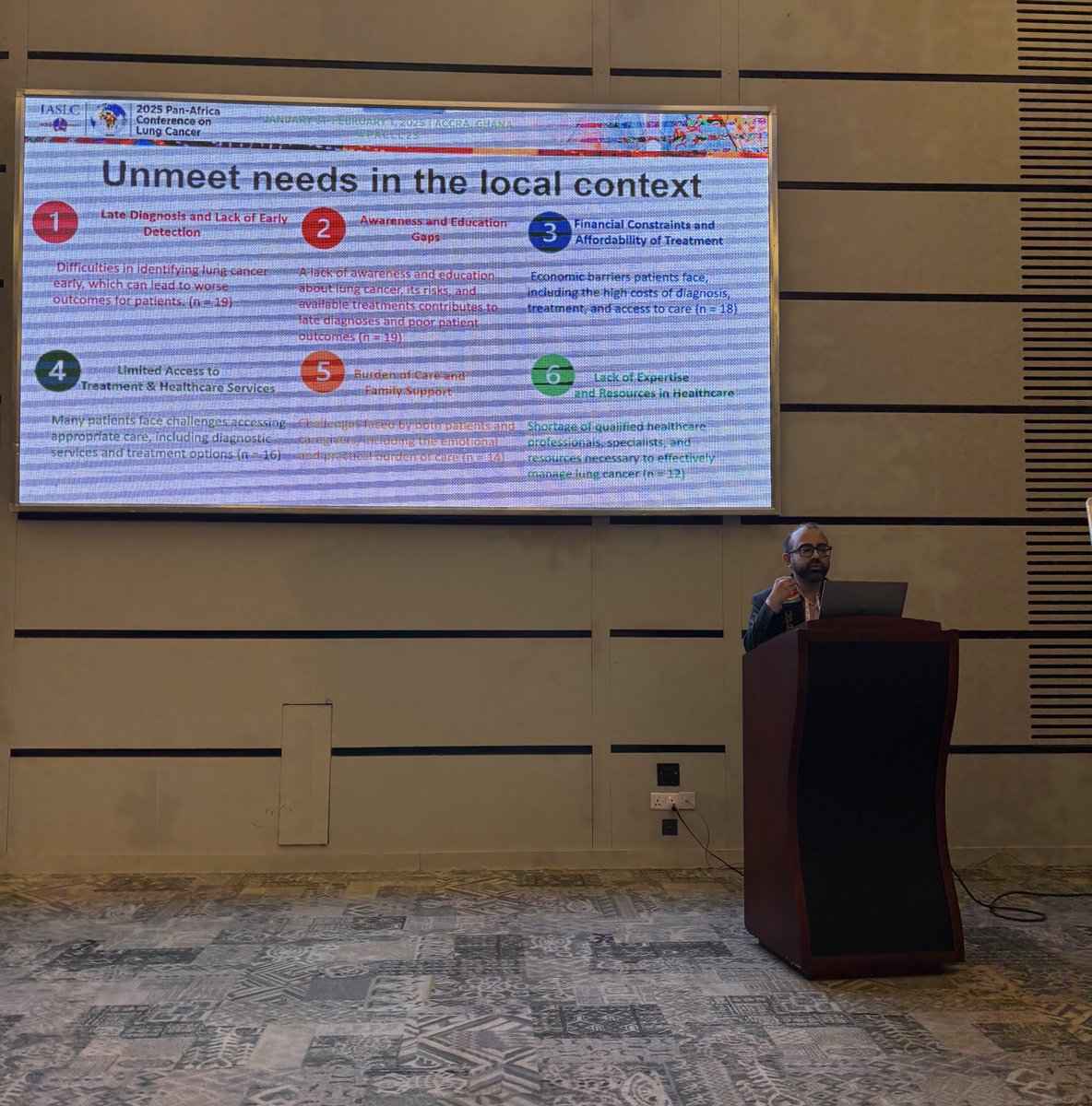 R2SurviveCancer's tweet photo. Dr Upal Basu Roy, Executive Director of Research at @LUNGevity, raises key unmet needs in the local context at @IASLC #PACLC25. One of the kindest, most supportive in the lung cancer community—a great human being &amp; dear friend, always there, selflessly. Raising needs of LMICs. https://t.co/Zm6gMjkZ7S