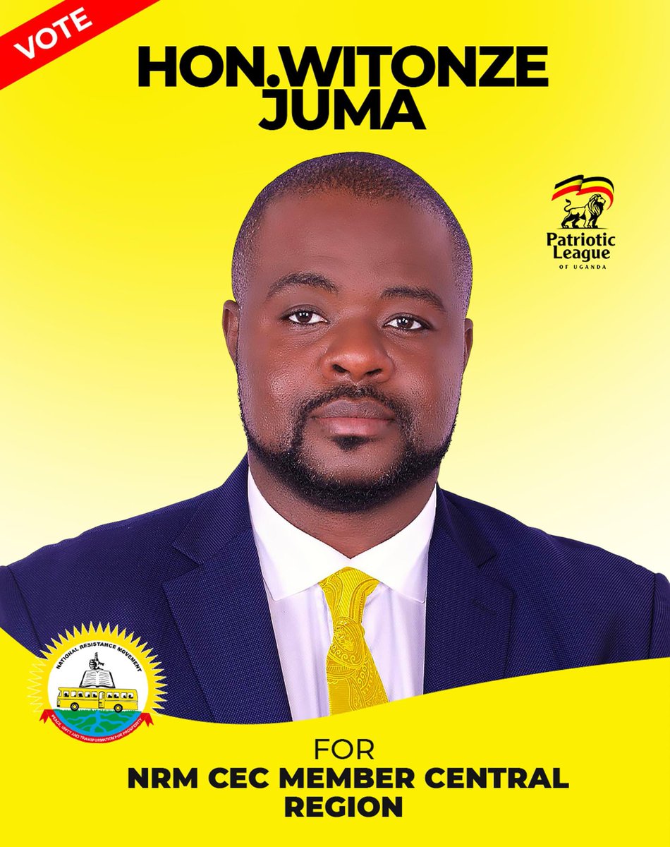 Fellow country men lets support our very own <a href="/HonWitonze/">Hon Juma Witonze Kisekka</a>  for CEC member Central <a href="/NRMOnline/">NRM Party</a> <a href="/NrmYouthleague/">NRM Youth League</a> <a href="/NrmYouthleague/">NRM Youth League</a> <a href="/TodwongR/">Todwong Richard</a> <a href="/RoseNamayanja/">Rose Namayanja</a>