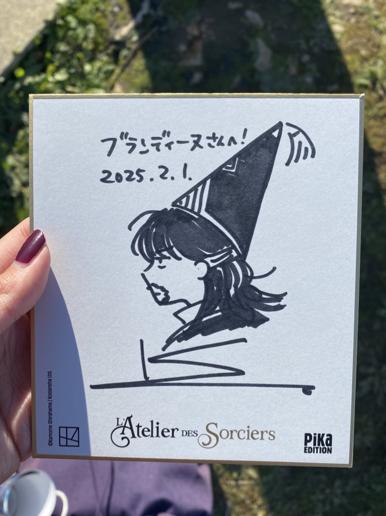 Blakitu_u's tweet image. Thank you Kamome Shirahama for long hair Olugio ✨
(Apparently I was the first one to ask krkr)
I’m so thankful to have met and have a drawing from my favorite artist 😭🤲
#Δ帽子