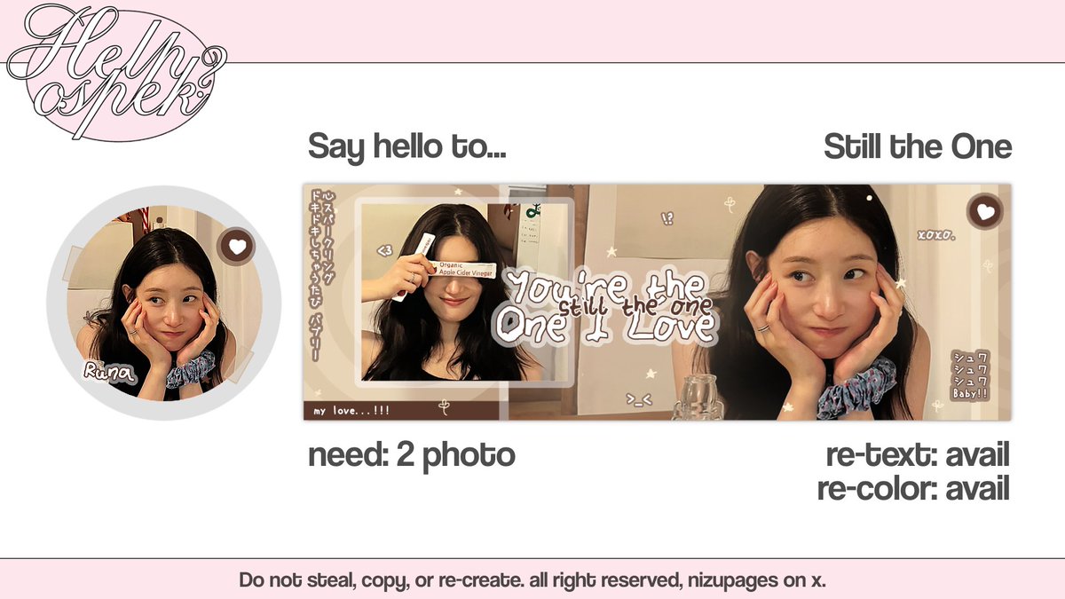 Help repost please? Tysm <3!! 

Hello! Ayo kenalan dan bantu ospek calon katalog layout baru aku, Still The One! Kalau ada kemiripan dengan BA lain bisa chat aku secara baik-baik, ya! Thank you! 🐇🤍

#zonauang
