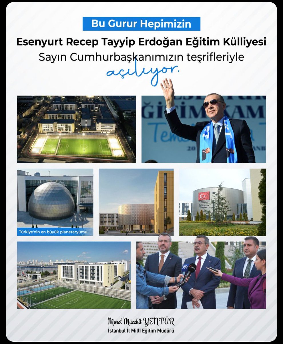 Ülkemizde yapılan en büyük eğitim kompleksinin açılışı Cumhurbaşkanımız Sn. Recep Tayyip Erdoğan ve Millî Eğitim Bakanımız Sn. Yusuf TEKİN’in katılımı ile yarın gerçekleştirilecektir. <a href="/sislimem/">Şişli İlçe Millî Eğitim Müdürlüğü</a>