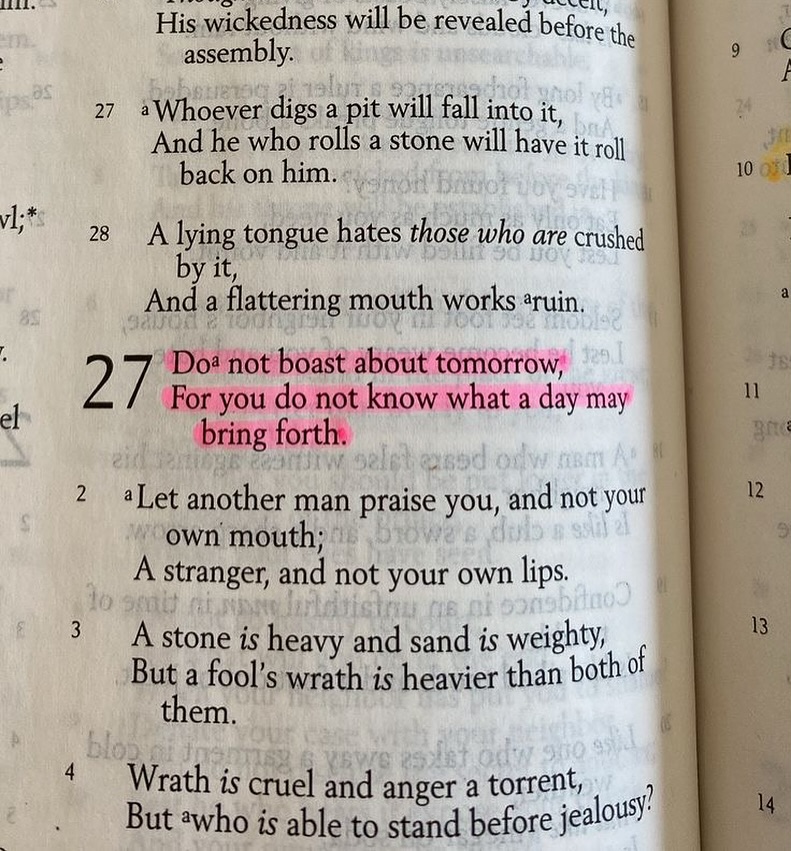 Bible365_'s tweet photo. Proverbs 27:1 https://t.co/GF3j0eTxzF