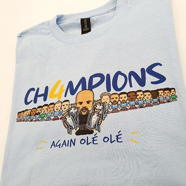Match day competition 

Win a Ch4mpions Tshirt 

Retweet to enter 

If City beat Arsenal today we'll give away a T-shirt to a follower who retweets (size subject to stock)

Good luck and cmon City 

Can't wait? Grab your tshirts here    
thegingerwigscitygifts.com/mens-t-shirts-…