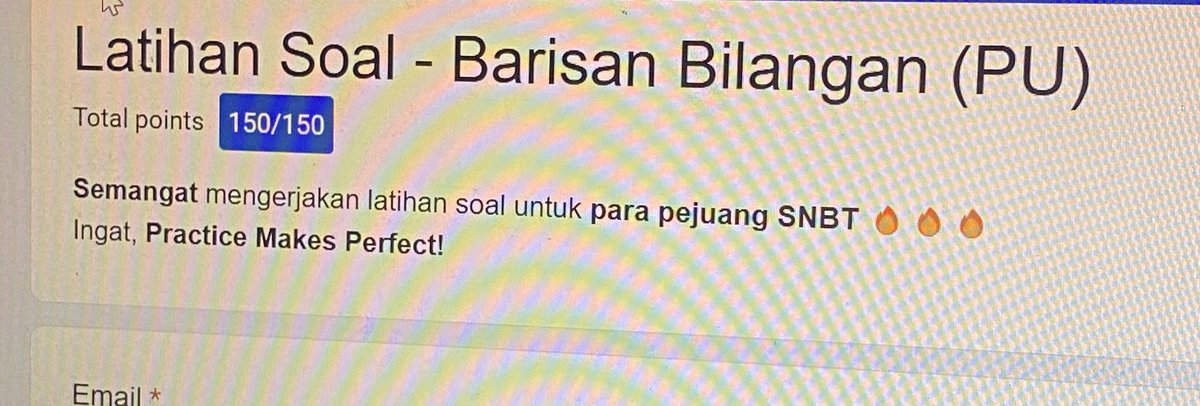 soalnya gampang si, tp seneng aja soalnya aku kurang bisa di barisan bilangan😭😭