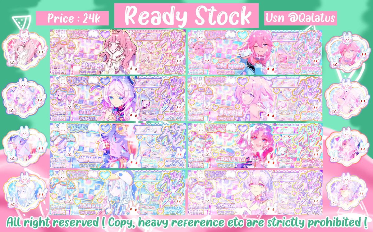 qalatus's tweet photo. ~ HELP REPOST PLEASE ~

HEYYO! JasJus bawa 32 ready stock layout ni! Charanya ada dari gi hsr zzz pjsk hi3 wuwa! 

💵 22k-25k/ea 

Mulai bisa ditakenya jam 17.00 yaa!  w/o book fee koo! 

t: #zonauang #zonajajan #zonaba https://t.co/H9dQzlSwtt