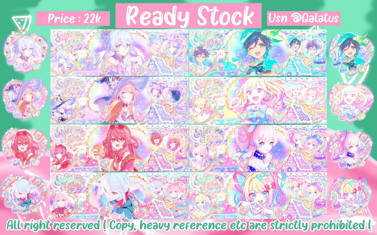 qalatus's tweet photo. ~ HELP REPOST PLEASE ~

HEYYO! JasJus bawa 32 ready stock layout ni! Charanya ada dari gi hsr zzz pjsk hi3 wuwa! 

💵 22k-25k/ea 

Mulai bisa ditakenya jam 17.00 yaa!  w/o book fee koo! 

t: #zonauang #zonajajan #zonaba https://t.co/H9dQzlSwtt