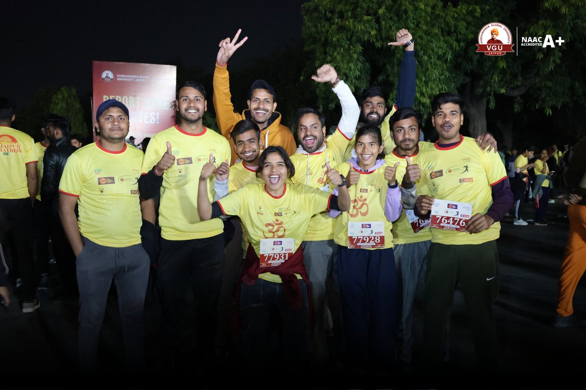 JaipurVgu's tweet photo. New World Record Is Here, Folks!
Today, over 4,000 VGU students united to make history at the AU Jaipur Marathon! โจTogether, weโve set a new world record, proving that when we run as one, there are no limits!
.
.
.
.
#VGU #WorldRecord #MarathonMagic #UnityInMotion https://t.co/kZWfW9rc0P
