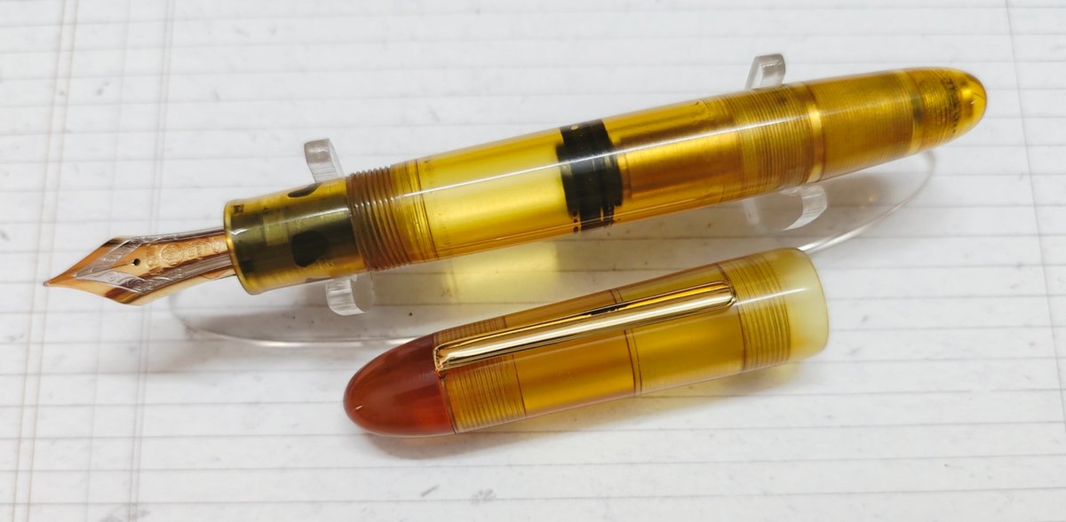 Custom pen using Montblanc 149 nib unit. Handmade brass piston filler.