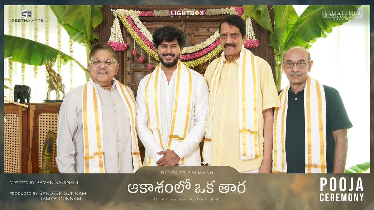 LightBox Media (@lightboxoffl) on Twitter photo Finally a Little Sandhadiโฆโค๏ธ
The Legendary Trio comes together to take our Star forwardโฆ๐ซ
#AakasamloOkaTara Journey Beginsโฆ
#AOTMovie
<a href="/dulQuer/">Dulquer Salmaan</a> <a href="/Lightboxoffl/">LightBox Media</a> <a href="/GeethaArts/">Geetha Arts</a> <a href="/SwapnaCinema/">Swapna Cinema</a> <a href="/pavansadineni/">pavan sadineni</a> <a href="/sunnygunnam/">Sandeep Gunnam</a> @Ramya_Gunnam <a href="/SwapnaDuttCh/">Swapnadutt Chalasani</a> <a href="/sujithsarang/">Sujith Sarang</a> Finally a Little Sandhadiโฆโค๏ธ
The Legendary Trio comes together to take our Star forwardโฆ๐ซ
#AakasamloOkaTara Journey Beginsโฆ
#AOTMovie
<a href="/dulQuer/">Dulquer Salmaan</a> <a href="/Lightboxoffl/">LightBox Media</a> <a href="/GeethaArts/">Geetha Arts</a> <a href="/SwapnaCinema/">Swapna Cinema</a> <a href="/pavansadineni/">pavan sadineni</a> <a href="/sunnygunnam/">Sandeep Gunnam</a> @Ramya_Gunnam <a href="/SwapnaDuttCh/">Swapnadutt Chalasani</a> <a href="/sujithsarang/">Sujith Sarang</a>