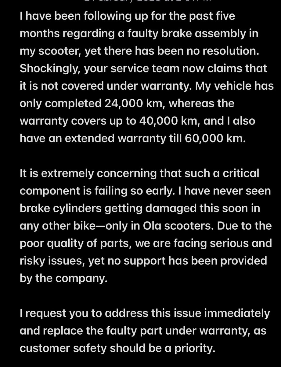 ShreyashShingvi's tweet photo. @bhash @OlaElectric #poorservice #olaelectric #fakemarketing @bhash https://t.co/LcHr1K4O7C