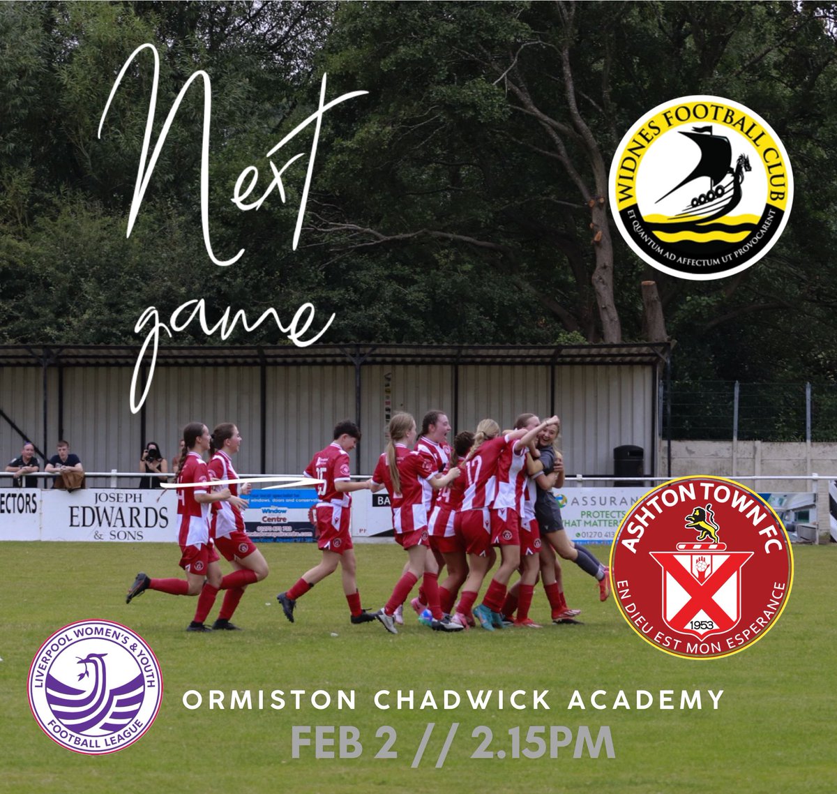 ashtonladies_'s tweet photo. It’s part two of our back-to-back @LiverpoolWYFL Prem league games 🆚 @WidnesLadies.

Last week’s match saw the girls take all 3 points in a wet &amp; windy encounter @EdgeHillSport. 🥶 

Today, it’s forecast to be a tropical 8 degrees &amp; no rain @OATChadwick! 🏝️ 

#WeAreAshton ❤️🤍 https://t.co/2me2IwOxIG