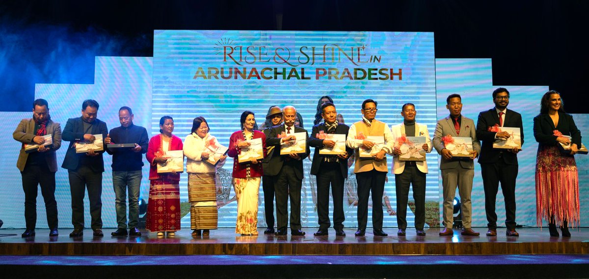 Hon'ble dignitaries of Arunachal Pradesh unveil Rise &amp; Shine in Arunachal Pradesh – a stunning calendar celebrating the state’s beauty &amp; culture. 🌿📸
Presented by Dept. of Tourism &amp; Miss India Org., featuring Femina Miss India winners,

#RiseAndShineInArunachalPradesh