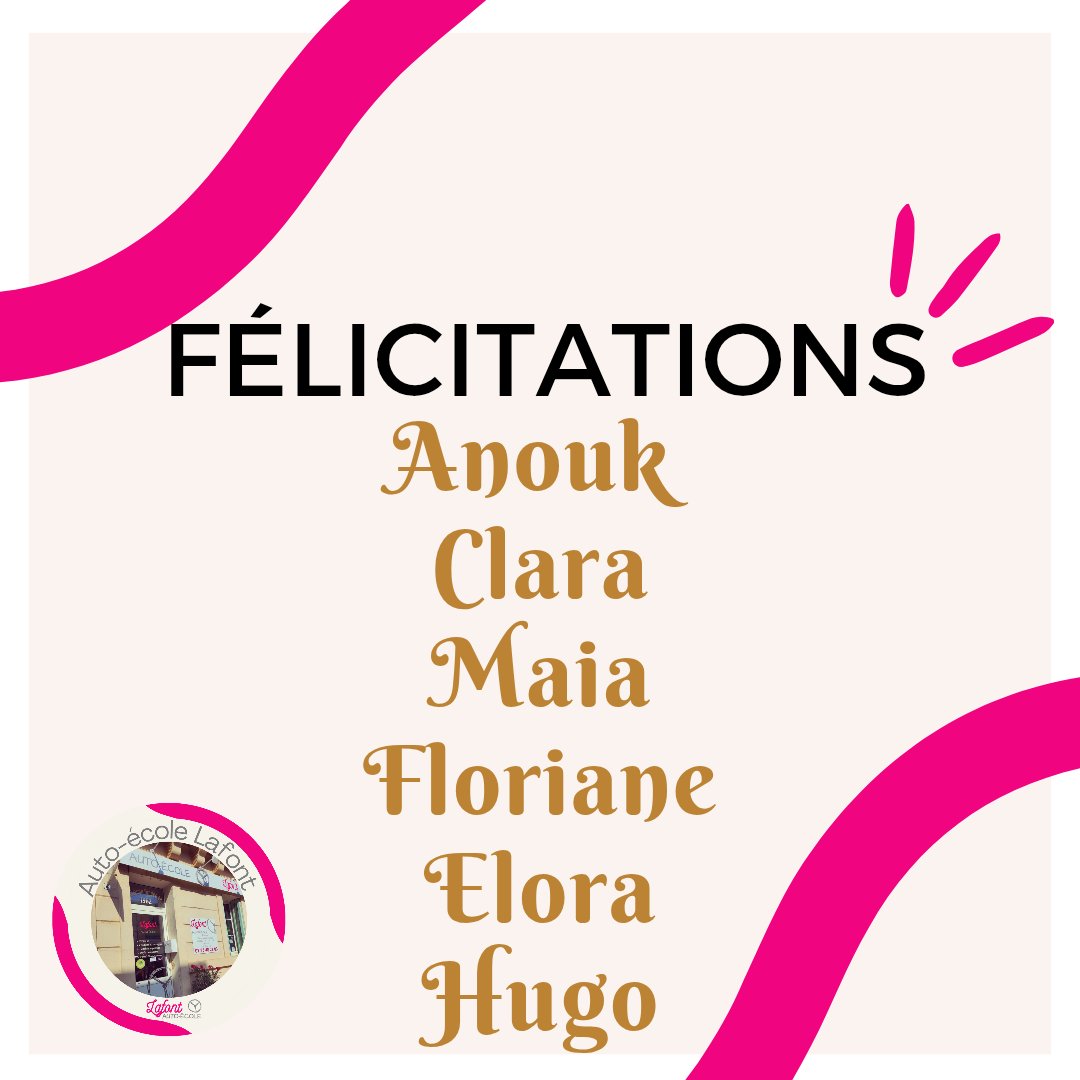 AutoLafont's tweet photo. Félicitations à nos élèves pour leur réussite à l'examen du permis de conduire 🎉 🔝 👏 
On vous souhaite une très bonne continuation 🚘

#autoecolelafont #autoecoletraditionelle #autoecole #permisB #permisenpoche #permisdeconduire #bravo #autop #réussite #salondeprovence https://t.co/7c8SpHac2Z