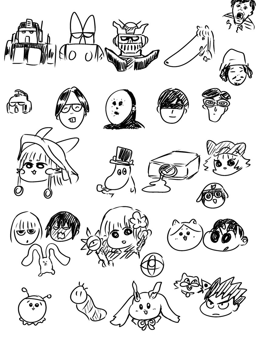 v_kitaki's tweet photo. 配信おっつねでした～、今日は節分っぽい絵を描いて、後半はうろ覚えお絵描き遊びしました！
全部当てられるかな？ https://t.co/mUTwL1SIjU
