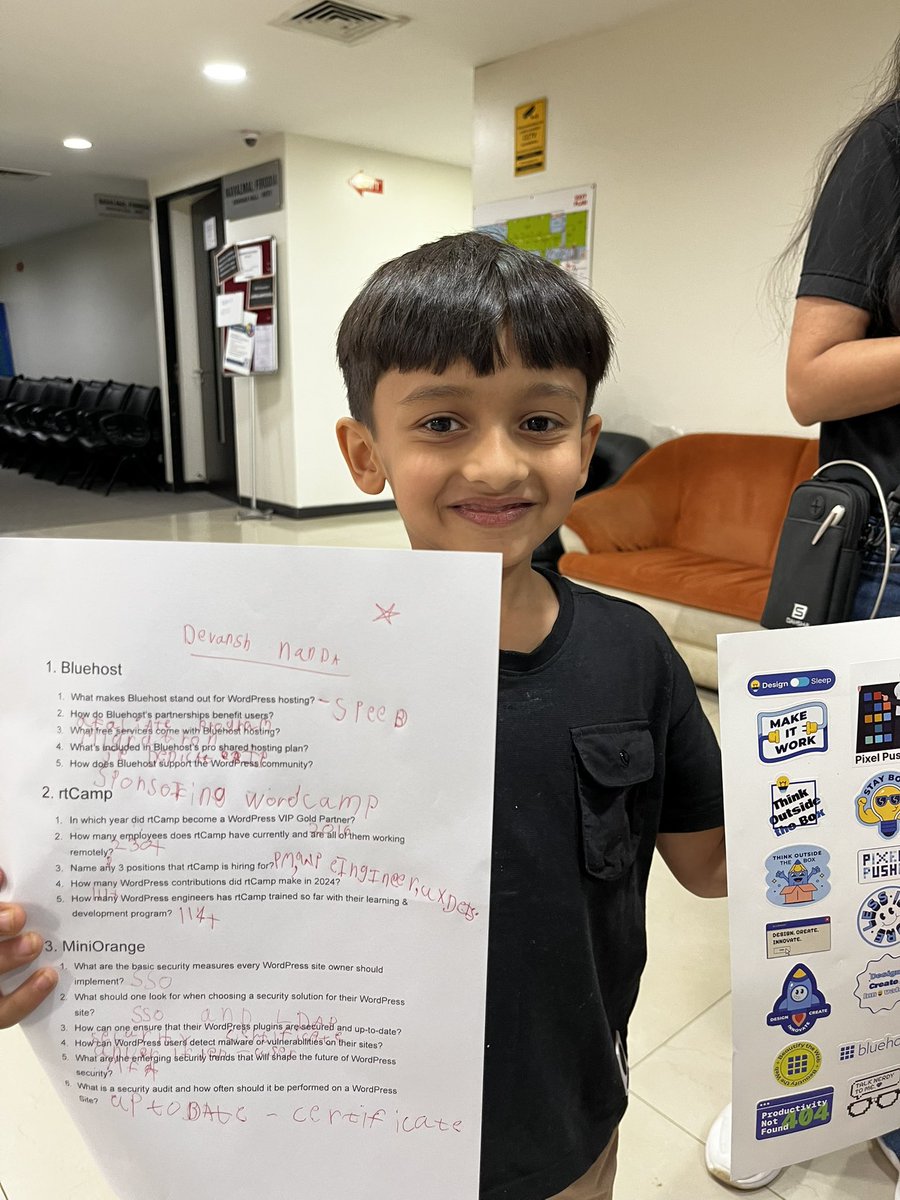 WordCamp Pune 2025 #wcpune (@wordcamppune) on Twitter photo Devansh has got answers from all the sponsors!
#wcpune #wordcamp #pune #wordpress Devansh has got answers from all the sponsors!
#wcpune #wordcamp #pune #wordpress