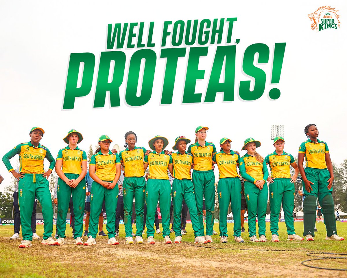 JSKSA20's tweet image. No matter the result, you gave it ALL! We’re behind you, Proteas! 🇿🇦💪

#SAWvINDW
#U19WorldCup
#SouthAfrica
#Proteas