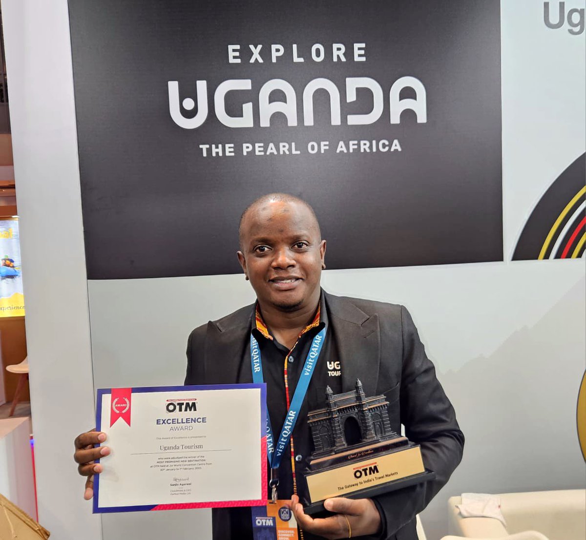 TourismBoardUg's tweet photo. Uganda has been voted the Best Promising New Destination at #OTM2025. 

This recognition reaffirms Uganda’s position as a top emerging destination for global travelers.

Thank you to all our partners and the global travel trade.

#ExploreUganda https://t.co/OGj0yZpH6S