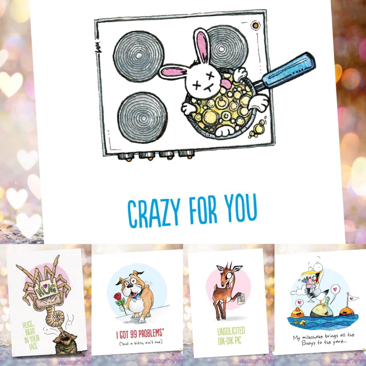 Crazy for your sig other? Feel like your chest might burst? Like to send a Dik pic without getting a restraining order? Naughty but niche cards to send to your other half, himself, her indoors, your main squeeze, crush. 
Link in alt text
#mhhsbd  #ValentinesDay
