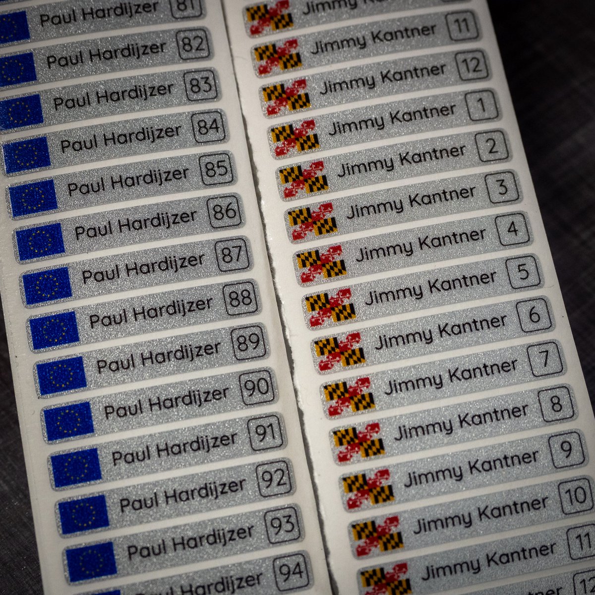 ✨ Just shipped! Name Stickers – Retro-Reflective White ✨

• EU Flag: Numbered 1–96
• Maryland Flag: 8 sets of numbers 1–12

Each set comes with 96 stickers for all arrow diameters, letting you personalize with your name and unique numbering!

👉 custommadewraps.com/product/name-s…