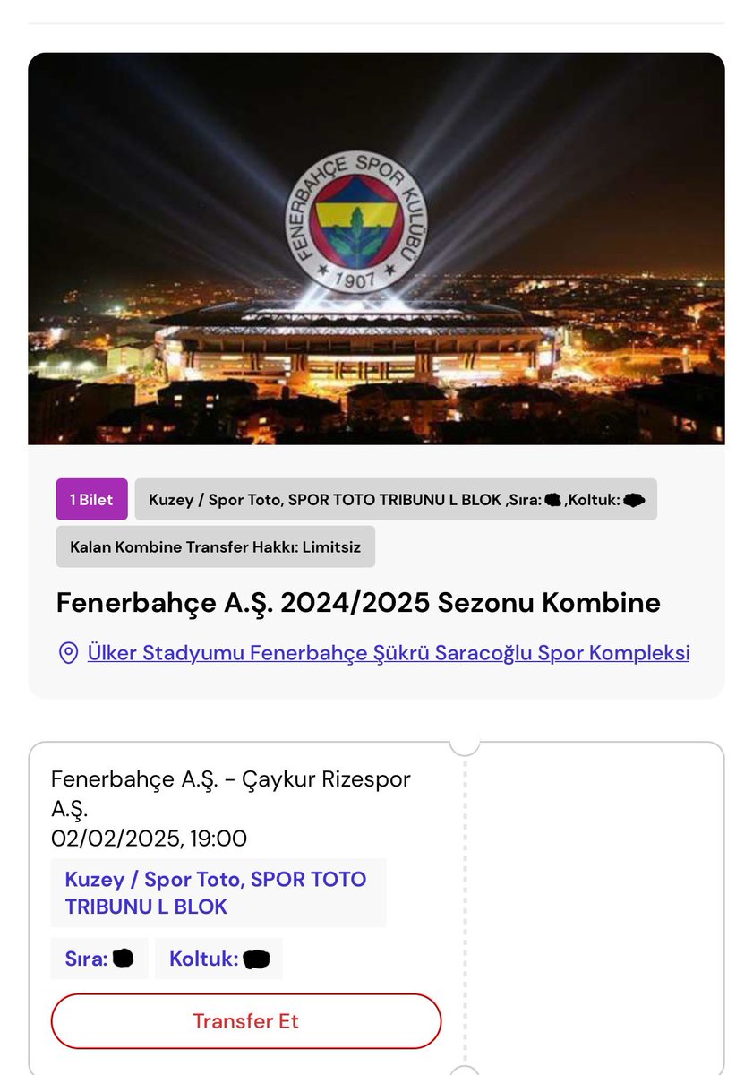 chasplace's tweet photo. Fenerbahçe - Çaykur Rizespor

MAÇINA SPOR TOTO BİR ADET BİLET MEVCUT
QR İLE GİRİŞ OLACAK.  SON BİR ADET !

#bilet #biletdevir #biletdevret #kombine #kombinedevir #kombinedevret #biletarıyorum #kombinem #Fenerbahçe #fenerinmacivar #fenerbahçebilet #kombinem #fb #rize https://t.co/NFtofGsSfy