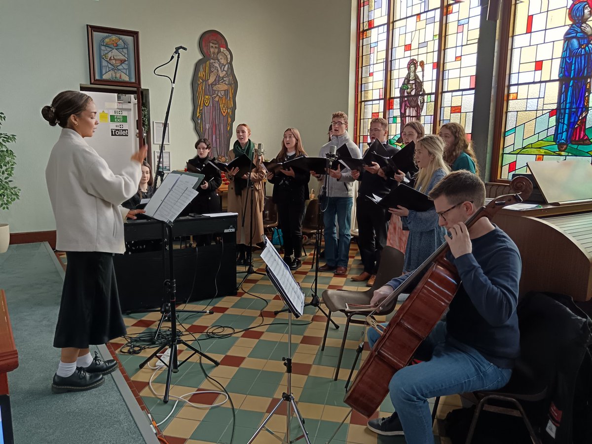 Canticle <a href="/CatholicChapQUB/">The Catholic Chaplaincy at QUB</a> rehearsing for Morning Service <a href="/bbcradioulster/">BBC Radio Ulster</a> at 10am which is coming from <a href="/4cornersbelfast/">4CornersBelfast</a>.  <a href="/DownandConnor/">Down & Connor</a>