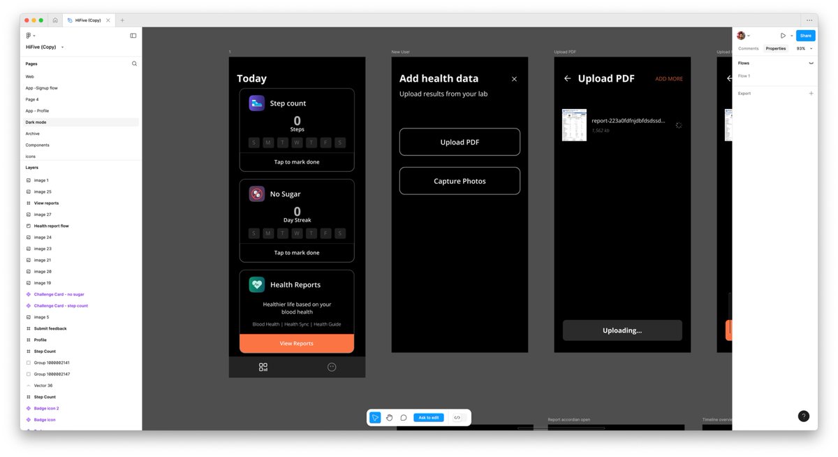 onerinas's tweet photo. Sneak peek of Health Reports coming next in @tryhifive:

Most likely going to implement a web version first to upload PDFs and see if we can extract information correctly. https://t.co/ASkIEyMqso