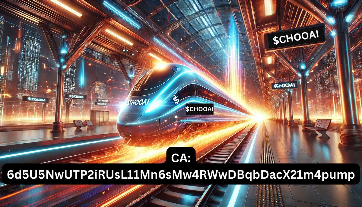 ChooChoo_AI's tweet photo. @WhaleInsider Last call for $CHOOAI! 🚂🚀 The journey has begun, and early passengers will enjoy the best views. Buy now before we leave the station! 🔥

CA: 6d5U5NwUTP2iRUsL11Mn6sMw4RWwDBqbDacX21m4pump

#CryptoLaunch https://t.co/UpAdxxkiWI